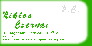 miklos csernai business card